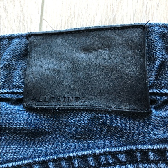 All Saints Dark Blue Straight Leg Jeans - Picture 6 of 12
